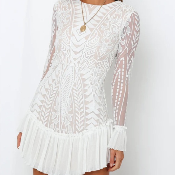 Hello Molly Spend All Your Time Waiting White Dress - Picture 2 of 6